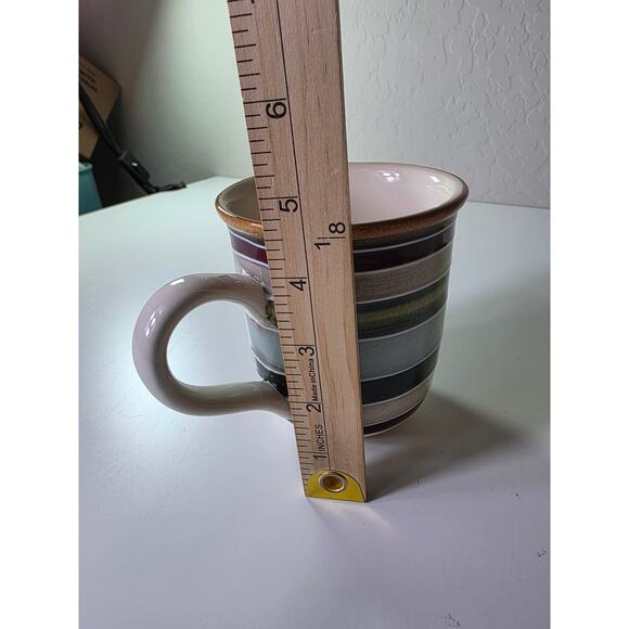 TABLETOPS UNLIMITED Jentry Red Green MCM Style Hand Painted Coffee Mug Set of 4 - Picture 7 of 10